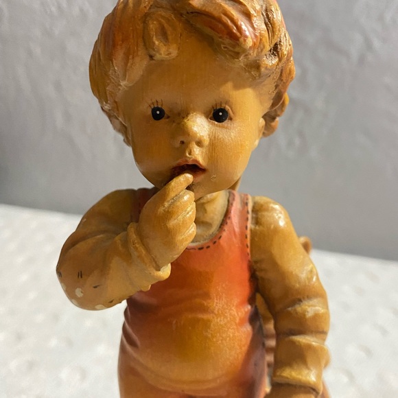 ANRI Sarah Kay  4" “Finding Our Way”Boy with a Wagon and a Teddy Bear - Picture 3 of 16